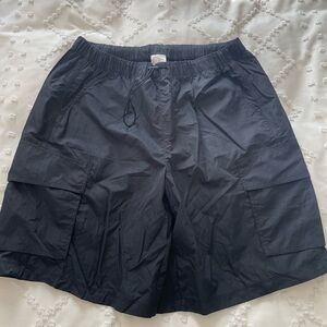 Aerie Black Nylon Cargo Shorts